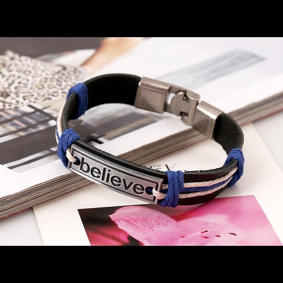 2 Leather Inspirational Bracelet men,women luxury - Picture 2 of 6